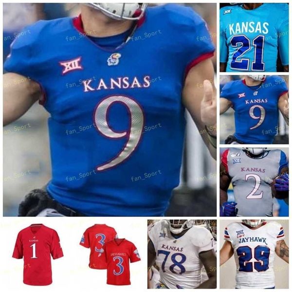 Nik1 Kansas Jayhawks Jersey de fútbol NCAA College 48 Gale Sayers 9 Carter Stanley 1 Pooka Williams Jr.0 Velton Gardner 17 Jason Bean 89 Mason