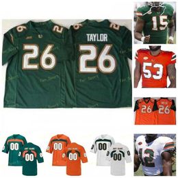 Maillot de football Nik1 Miami Hurricanes NCAA College 87 Reginald Wayne 47 Michael Irvin 1 Mark Walton 46 Clive Walford 35 Vernon Carey Jr. 94 LE