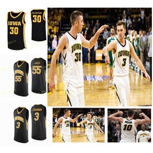 Nik1 NCAA College Iowa Hawkeyes Basketball Jersey 0 Michael Baer 1 Joe Toussaint 10 Joe Wieskamp 13 Austin Ash Custom Stitched