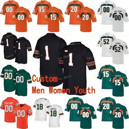 NIK1 NCAA College Jerseys Miami Hurricanes 1 Allen Hurns 1 Lorenzo Lingard 12 Jim Kelly 12 Malik Rosier Jr Custom Football Stitched