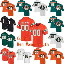 NIK1 NCAA College Jerseys Miami Hurricanes 4 Jaquan Johnson 4 Jeff Thomas 47 Michael Irivin 5 Andre Johnson Custom Football Stitched