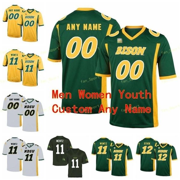 Nik1 NCAA College Jerseys NDSU Bison 5 Trey Lance 55 Mercadel 8 Bruce Anderson 81 Babicz 82 Ellefson 87 Gindorff Football personnalisé cousu