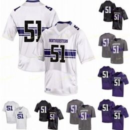 Nik1 NCAA College Jerseys Northwestern 25 Isaiah Bowser 88 Bennett Skowronek 18 Clayton Thorson 28 Jeremy Larkin Football personnalisé cousu