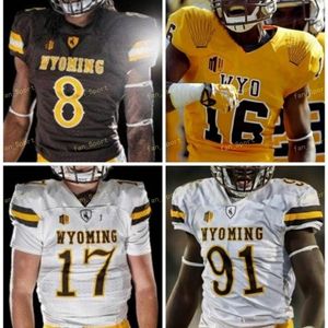 NIK1 NCAA College Jerseys Wyoming Cowboys 6 Xazavian Valladay 12 Sean Chambers 17 Raghib Ismail Jr 18 Tyler Vander Waal Custom Football Stitched