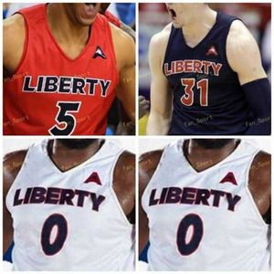 Nik1 NCAA College Liberty Flames Baloncesto Jersey 20 Keegan McDowell 25 Josh Price 31 Scottie James 32 Blake Preston 55 Brendan Newton Personalizado