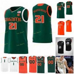 NIK1 NCAA College Miami Hurricanes Basketball Jersey 0 Chris Lykes 1 Dejan Vasiljevic 2 Jesaja Wong 3 Nysier Brooks Custom Stitched