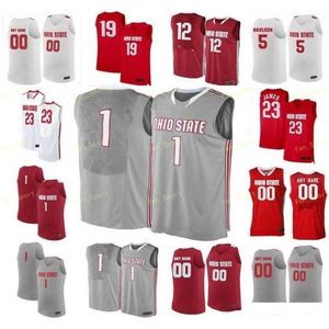 Nik1 NCAA College Ohio State Buckeyes Basketball Jersey 0 Russell 1 Conley Luther Muhammad 10 Justin Ahrens 11 Jerry Lucas cousu sur mesure