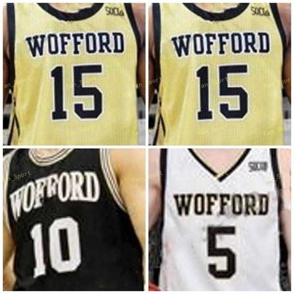 Nik1 NCAA College Wofford Terriers Basketball Jersey 5 Storm Murphy 10 Nathan Hoover 11 Ryan Larson 12 Alex Michael cousu sur mesure