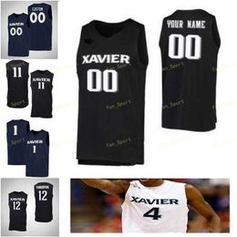 NIK1 NCAA College Xavier Musketeers Basketball Jersey 30 David West 32 Ryan Welage Zach Freemantle 33 Brian Grant Custom Stitched