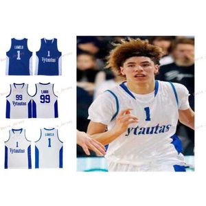 Nik1 Cousu Personnalisé 1 LaMelo Ball 3 LiAngelo Ball 99 LaVar Ball Lituanie Vytautas College Hommes Femmes Maillot Jeunesse