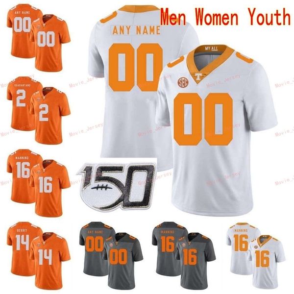 Nik1 Cousu Personnalisé 2 Jarrett Guarantano 23 Cameron Sutton 27 Arian Foster 3 Eric Gray Tennessee Volunteers College Hommes Femmes Maillot Jeunesse