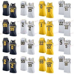 Nik1 Cousu Personnalisé 24 Baird 3 Zavier Simpson 32 Luke Wilson 44 Jaron Faulds Michigan Wolverines College Hommes Femmes Maillot Jeunesse