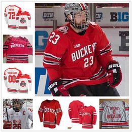 Nik1 Xflsp Ohio State Buckeyes College hockeyshirt 21 Joe Dunlap 24 Ryan O'Connell 26 Jaedon Leslie (A) 27 Eric Cooley 28 Jake Wise 29 Gustaf