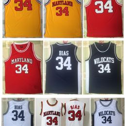 Nik1vip 34 Leonard Bias Jersey Maryland College Basketball Leonard Bias Northwestern Wildcats High School Sport Shirts Top Quality 1 S-XXL