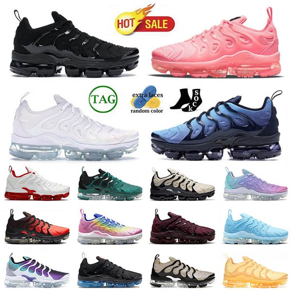 Tamaño grande 13 Zapatillas para correr para hombre Plus Tn Triple Negro Blanco Obsidiana Bubblegum Hombres Mujeres Atlanta Cool Grey Tns Pelota de tenis Zapatillas de deporte de uva 36-47