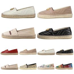 Espadrilles Designers Casual schoenen Dames Visser Luxurys Ladies Flat Beach Half Fashion Woman Loafers Lederen Canvas Platform Print Slip-on Buiten Sneakers