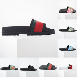 Sandales de concepteurs pantoufles web glissade sandale noire blanc caoutchouc floral floral cres semens mens women luxe claquette sliders chaussures d'été pantoufle