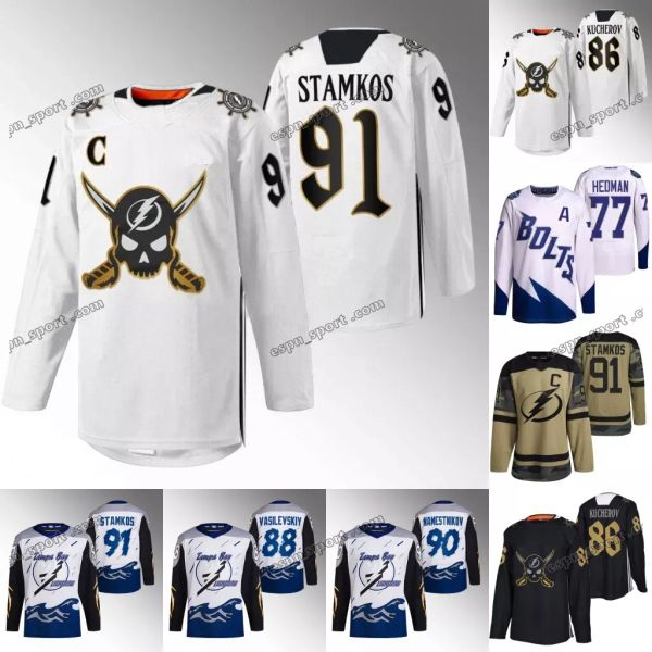 Nikita Kucherov Jersey 91 Steven Staos Alex Killorn Brayden Point Corey Perry Victor Hedman Zach Bogosian Haydn Fleury Brian Elliott Foote Cole Koepke