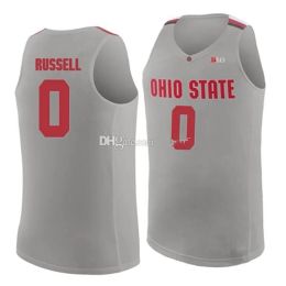 Nikivip # 0 D'angelo Russell Ohio State Buckeyes College D Angelo Retro Classic Basketball Mens Ed Numéro personnalisé et nom Jersey