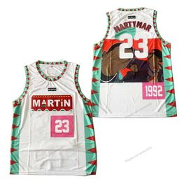 Nikivip 1992 Martin Payne TV Show Marty Mar 23 Lawrence Basketball Jersey Blanc Taille S-3XL Maillots de qualité supérieure