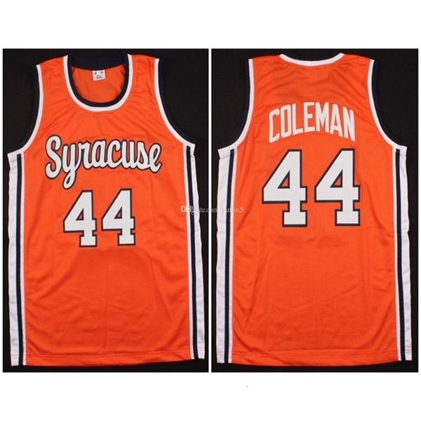 Nikivip # 44 Derrick Coleman Syracuse Orange College Retro Classic Basketball Jersey Mens Cousu Numéro et nom personnalisés Maillots