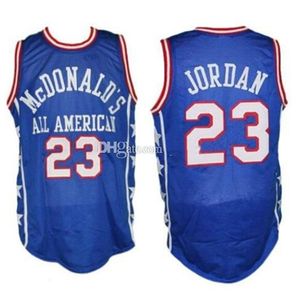 Nikivip All American # 23 Michael MJ Azul Retro Baloncesto Jersey McDonald Mens Cosido Personalizado Cualquier Número Nombre Jerseys