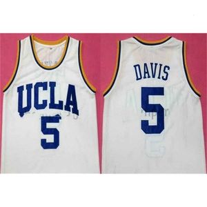 Nikivip Baron Davis # 5 UCLA Bruins College White Retro Basketball Jersey Hommes Cousus Numéro personnalisé Nom Maillots