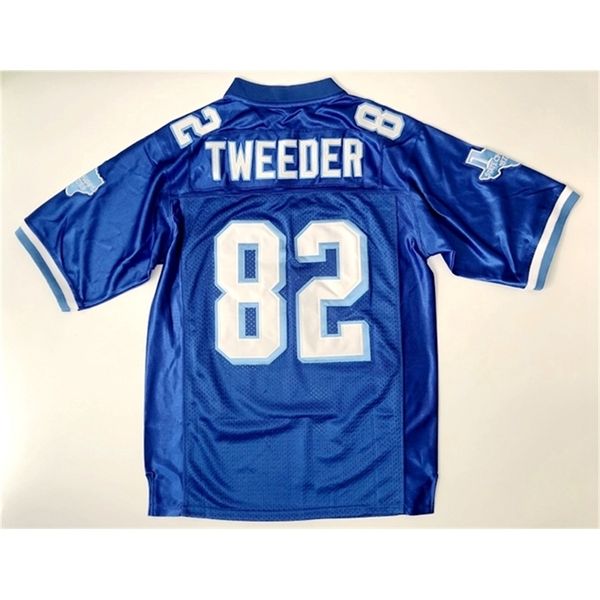 Nikivip Charlie Tweeder # 82 West Canaan Coyotes Movie Maillots de football pour hommes Tous cousus Bleu S-3XL Vintage