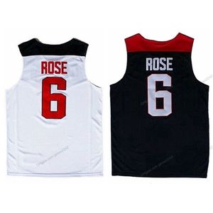 Nikivip Custom 2014 D. Rose Basketball Jersey USA Derrick Men's gestikte witblauw maat S-4XL Elke naam en nummer topkwaliteit