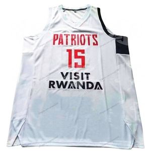 Nikivip Custom J. Cole #15 Bezoek Rwanda Basketball Jersey gestikte maat S-4XL Elke naam en nummertruien van topkwaliteit