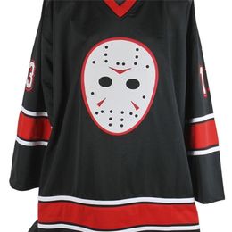 Maillot personnalisé Nikivip 5XL 6XL Vendredi 13 Maillot de hockey Jason Voorhees Broderie cousue Personnalisez n'importe quel numéro et nom de chandails.