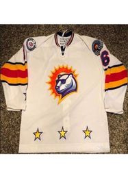 Nikivip maillot personnalisé 5XL 6XL Vintage Orlando Solar Bears CJ SEVERYN maillot de hockey broderie cousue personnaliser n'importe quel numéro an4698389