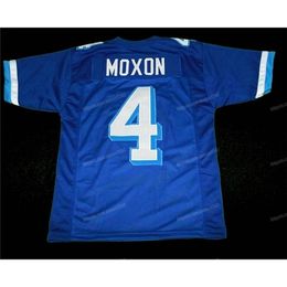 Nikivip Custom Jonathan Moxon #4 Varsity Blues Movie voetbal jersey heren genaaid blauw elke naam nummer topkwaliteit jerseys