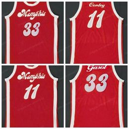 Nikivip Custom Mike # Conley PAU GASOL Baloncesto Jersey Hombres Todo cosido Rojo Cualquier tamaño 2XS-5XL Nombre y número de calidad superior