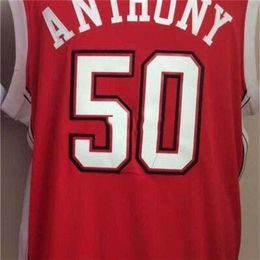 Nikivip Custom XXS-6XL Vintage Men #50 Universiteit van Nevada Las Vegas Greg Anthony College Jersey maat S-4XL of Custom enige naam of nummertrui