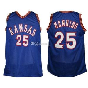 Nikivip Danny Manning #25 Kansas Jayhawks Ku College Retro Basketball Jersey Heren genaaid op maat Aangerecht nummers truien
