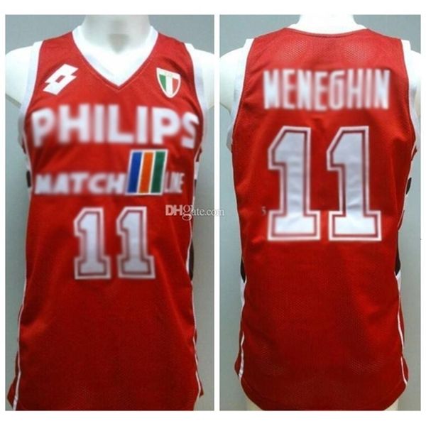 Nikivip Dino Meneguin Olimpia Milano Team Italia italiano Retro Baloncesto Jerseys Hombre Cosido Personalizado Cualquier Número Nombre