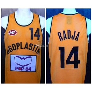 Nikivip Dino Radja # 14 Jugoplastika Pop 84 Retro Basketball Jersey Hommes Cousu Personnalisé Tout Numéro Nom Maillots