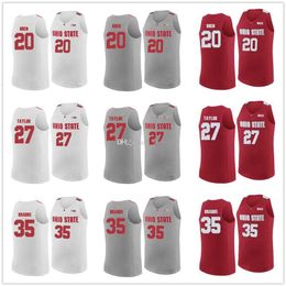 Nikivip Greg Oden # 20 Camisetas de baloncesto Fred Taylor # 27 Gary Bradds # 35 OSU Ohio State Buckeyes College Retro Hombres cosidos personalizados Cualquier nombre
