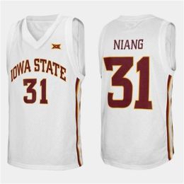 Nikivip Iowa State Cyclones College Georges Niang #31 Maillot de basket-ball rétro blanc pour hommes Ed Numéro personnalisé Nom Maillots