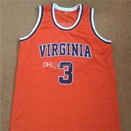 Nikivip Jeff Lamp #3 Virginia Cavaliers College Maillot de basket-ball rétro pour homme cousu personnalisé avec n'importe quel numéro