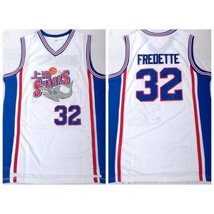 Nikivip Jimmer Fredette #32 Shanghai Sharks Heren basketbal jersey White S-2xl All gestikte sportshirt Groothandel drop verzending