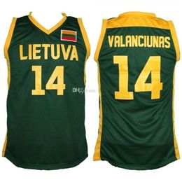 Nikivip Jonas Valanciunas # 14 Equipo Lituania Lietuva Retro Baloncesto Jersey Hombres Cosido Personalizado Cualquier Número Nombre Jerseys