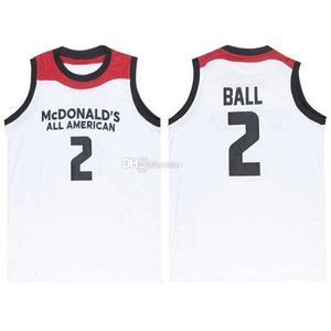 Nikivip Lonzo Ball # 2 Tous les maillots de basket-ball rétro américains cousus pour hommes sur mesure avec n'importe quel numéro