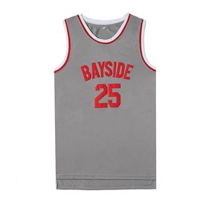 Nikivip Hombres 25 Zack Morris Bayside Baloncesto Jersey Jerseys Color gris Guardado por la campana 90S Hip Hop Cosido Camisetas de baloncesto Barato