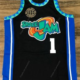 Nikivip Movie Bugs #1 Space Jam Tune Squad Basketball Jersey heren gestikte zwarte maat S-XXL topkwaliteit jerseys