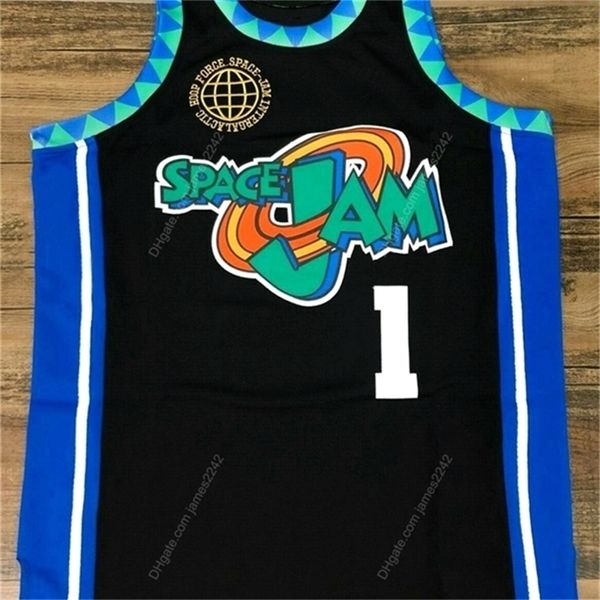 Nikivip Movie Bugs #1 Space Jam Tune Squad camiseta de baloncesto para hombre cosida en negro talla S-XXL camisetas de alta calidad