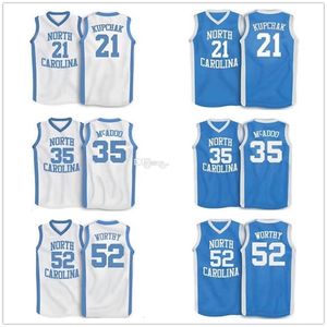 Nikivip North Carolina Tar Heels College #35 Bob McAdoo Basketball Jerseys #52 James Worthy #21 Mitch Kupchak Retro Mens Stitched Custom Elke naam