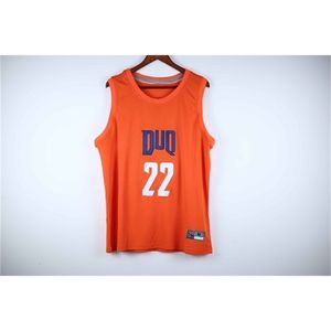 Nikivip echte foto's oranje duq22 buckley retro basketball jersey heren genaaid op maat elke nummernaam jerseys shirts