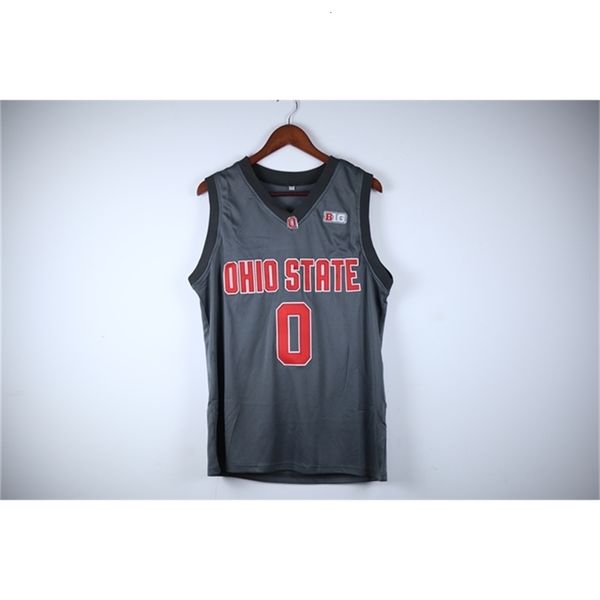 Nikivip FOTOS REALES Ohio State Buckeyes OSU College D'Angelo Russell D Angelo 0 Blanco Rojo Gris Retro Basketball Jersey Número personalizado cosido para hombres